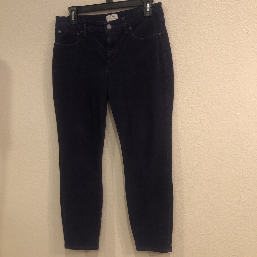 J.Crew 8" Toothpick Corduroy Pants Size 28 P Blue